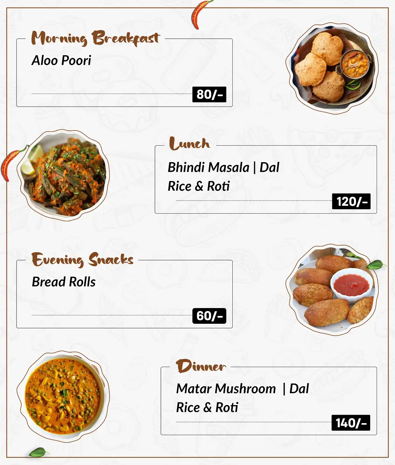 1st September Meal Menu - Vidya Jeevan